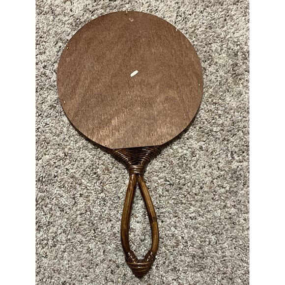 Bamboo Hand Mirror  Cane Makeup Vintage - Picture 3 of 6